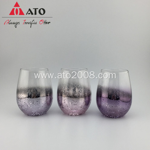 Electroplate Stemless Wine Glass plating glass tumbler set